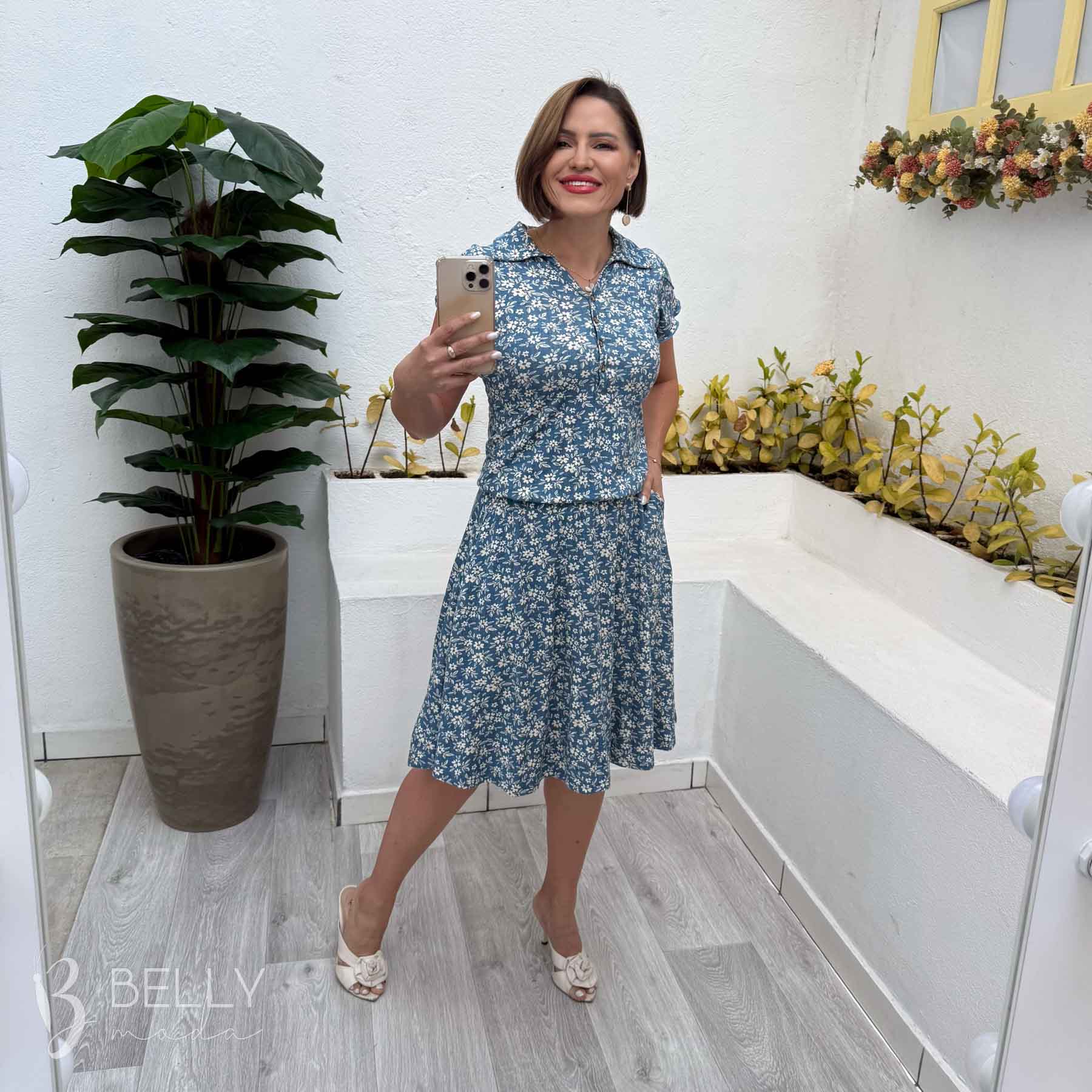 Vestido Aurora com Bolsos Blusê