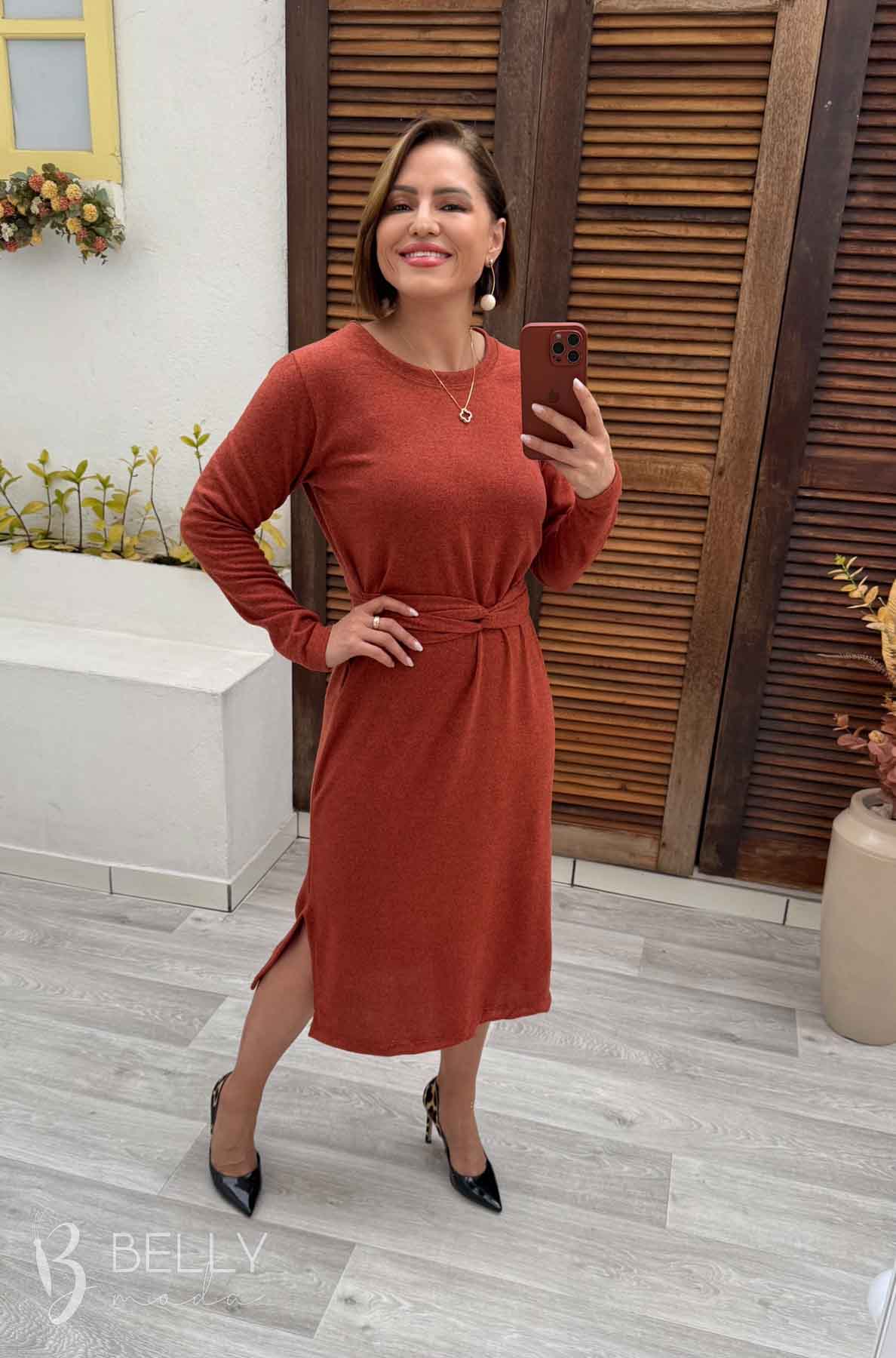 Vestido Ester Manga Longa