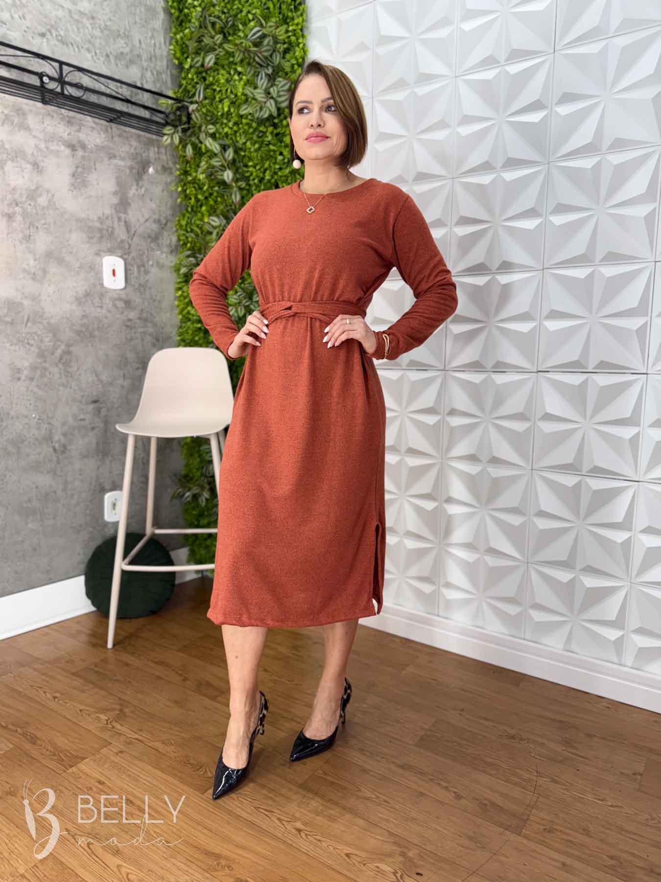 Vestido Ester Manga Longa