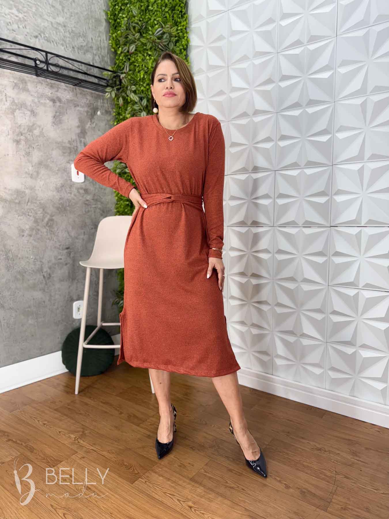 Vestido Ester Manga Longa