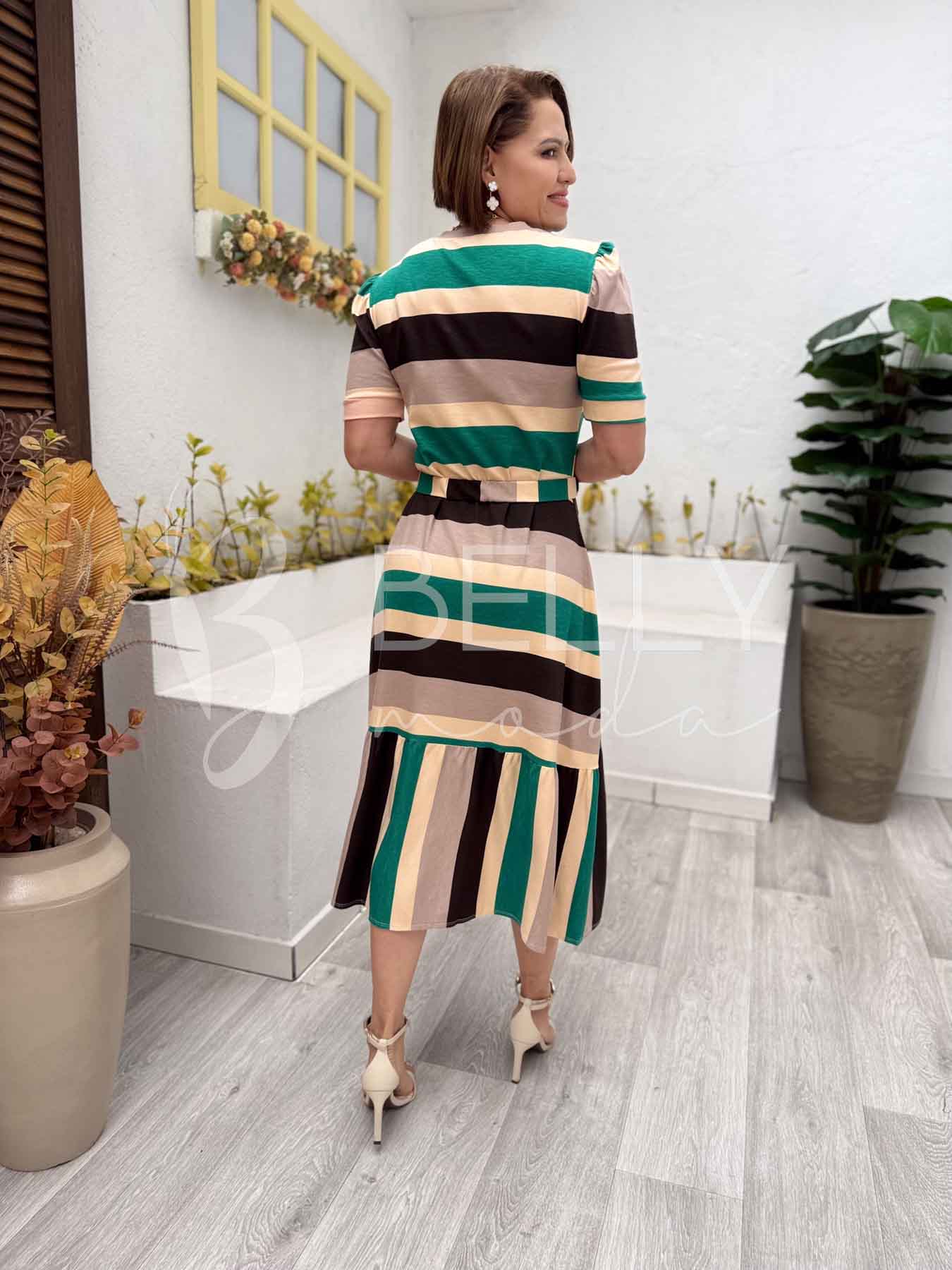 Vestido Midi Magali Liso em Malha Viscolycra Casual