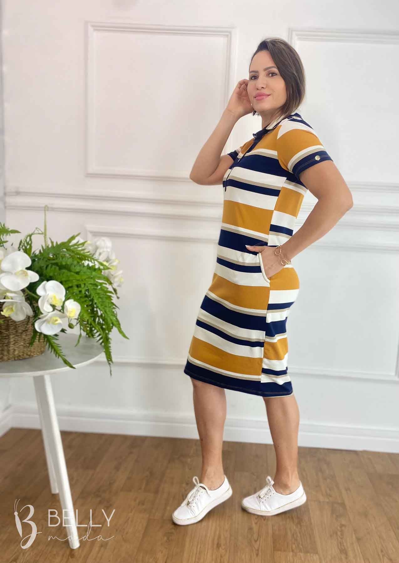 Vestido Pietra Polo Estampado com Bolso