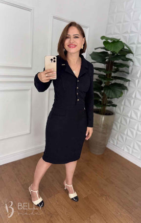 Vestido Ana Luíza Manga Longa